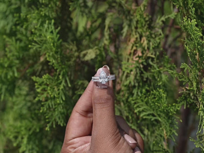 Pear Cut Lab Grown Diamond Solitaire Ring Set