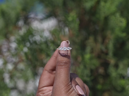 Shield And Round Cut Diamond Five Stone Ring