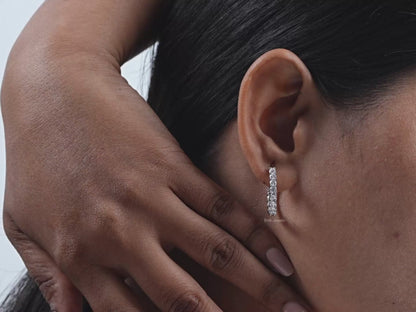 Round Cut Lab Diamond Hoop Earrings
