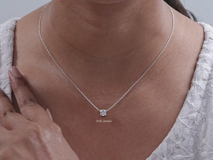 Square Old Mine Cushion Cut Lab Diamond Solitaire Pendant