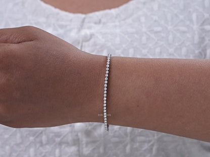 Round Lab Grown Diamond Tennis Bracelet