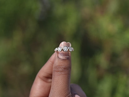 Round Cut Diamond Bezel Set Five Stone Ring