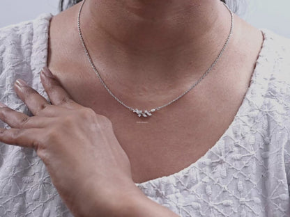 Marquise Cut Diamond Minimalist Leaf Diamond Pendant