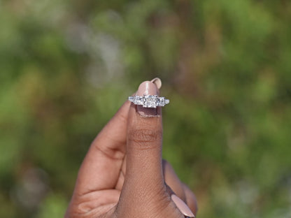 Five Stone Princess And Baguette Diamond Ring