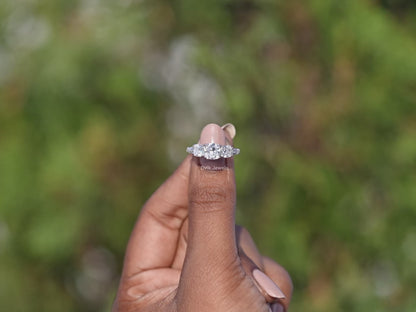 Square Cushion And Baguette Diamond Five Stone Ring