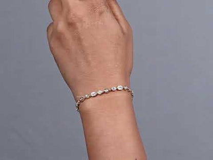 Multi Shape Bezel Set Lab Grown Diamond Bracelet