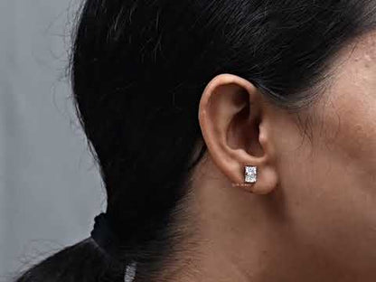 Radiant Lab Grown Diamond Stud Earring