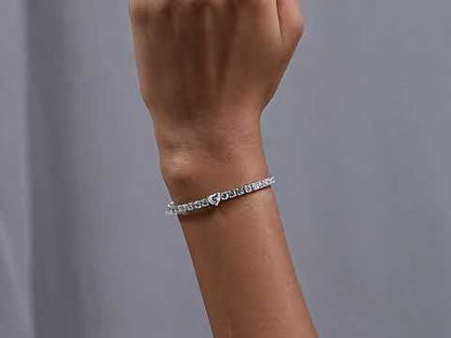 Heart And Round Lab Diamond Tennis Bracelet