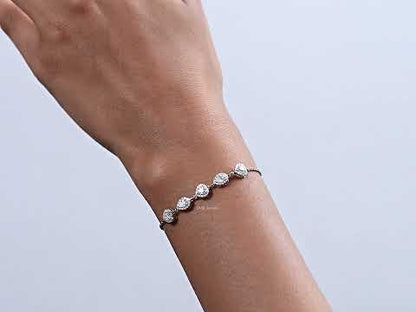 Heart And Pear Halo Lab Diamond Bracelet