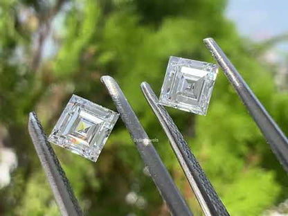 Antique Carre Cut Loose Diamond Pair