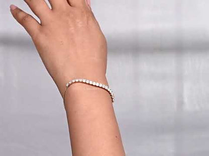 Round Lab Grown Diamond Chain Bracelet