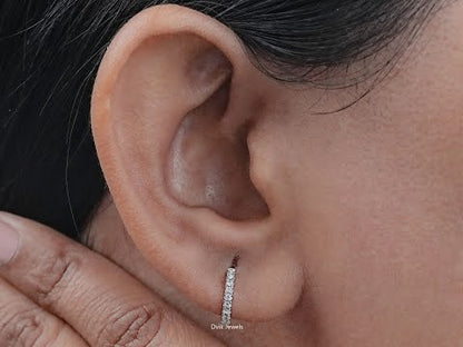 Round Cut Lab Diamond Inside Out Hoop Earrings