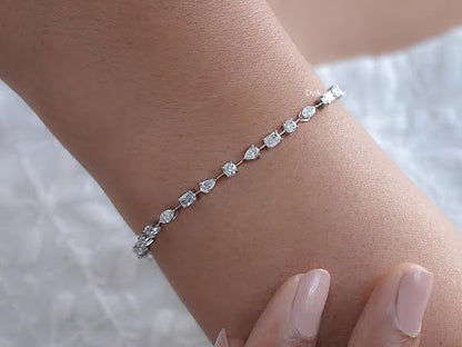 Multi shape Lab Diamond Tennis Bracelet