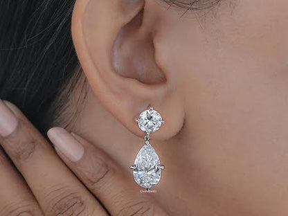 Pear Cut Lab Diamond Dangle Earrings