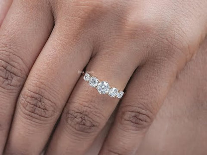 Five Stone Octagon And Round Diamond Ring