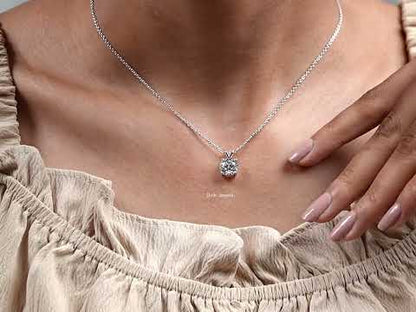 Round Lab Grown Diamond Solitaire Pendant