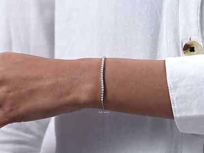 Round Cut Lab Diamond Bar Bracelet