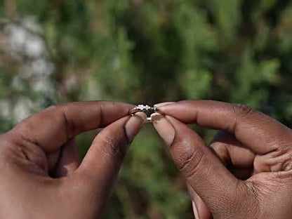 Minimalist Round Diamond Dainty Ring