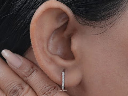 Round Diamond Dainty Inside Out Huggie Hoop