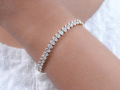 Oval Cut Lab Diamond Tennis Bracelet