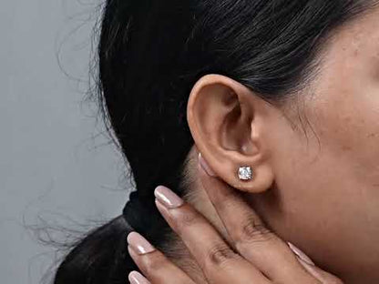 Cushion Lab Grown Diamond Stud Earring