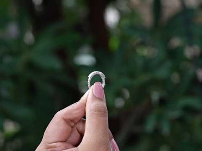 Emerald Lab Diamond Half Eternity Ring