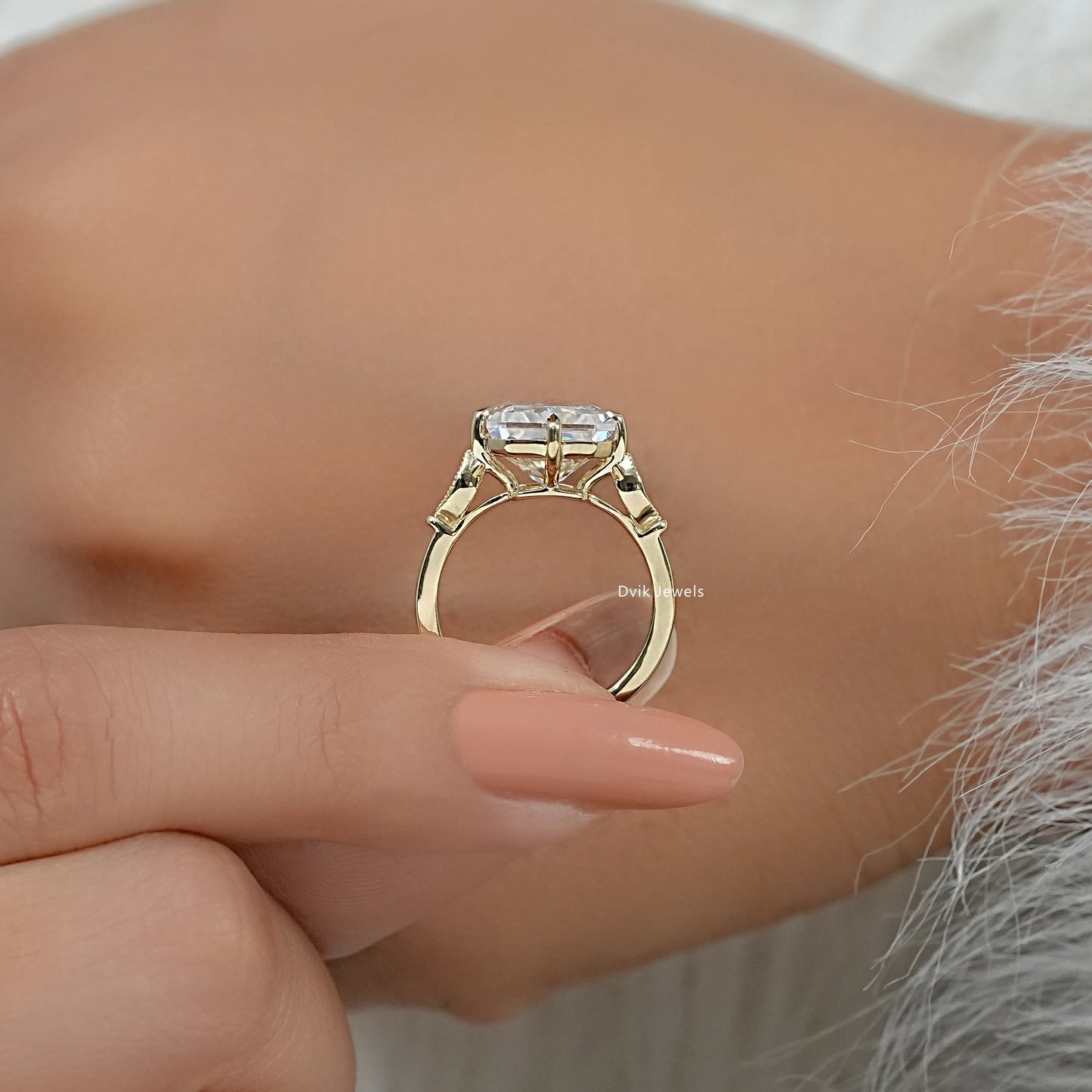 engagement ring settings with a detailed basket and prongs.