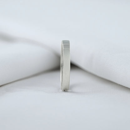 Round Cut Diamond Slim Eternity Wide Men's Band Band
