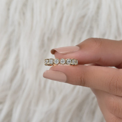 Bezel Set Round Cut Lab Diamond Eternity Band Band