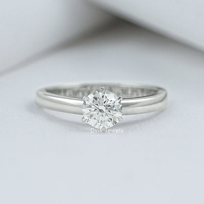 Round Diamond Solitaire Promise Ring Ring