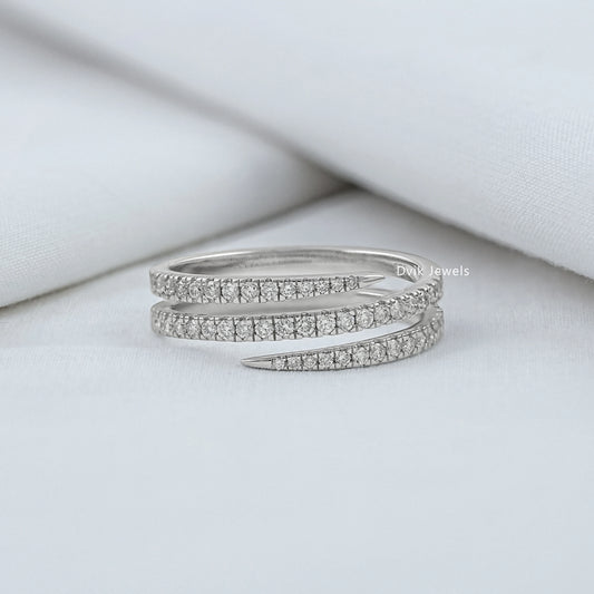 Round Cut Lab Diamond Spiral Wrap Ring Ring
