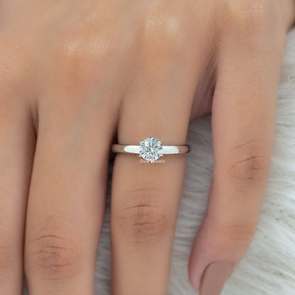 Round Diamond Solitaire Promise Ring Ring