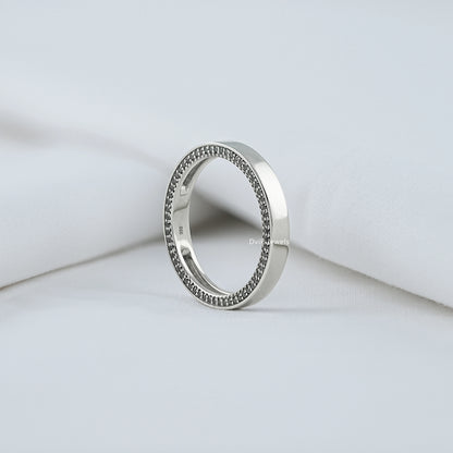 Round Cut Diamond Slim Eternity Wide Men's Band Band