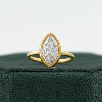 Bezel Set Marquise Lab Diamond Solitaire Ring Ring