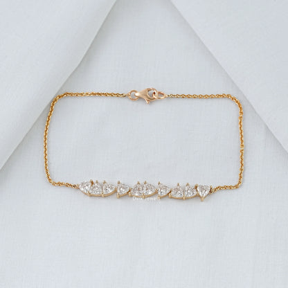 Trillion Cut Lab Grown Diamond Chain Bracelet Bracelet