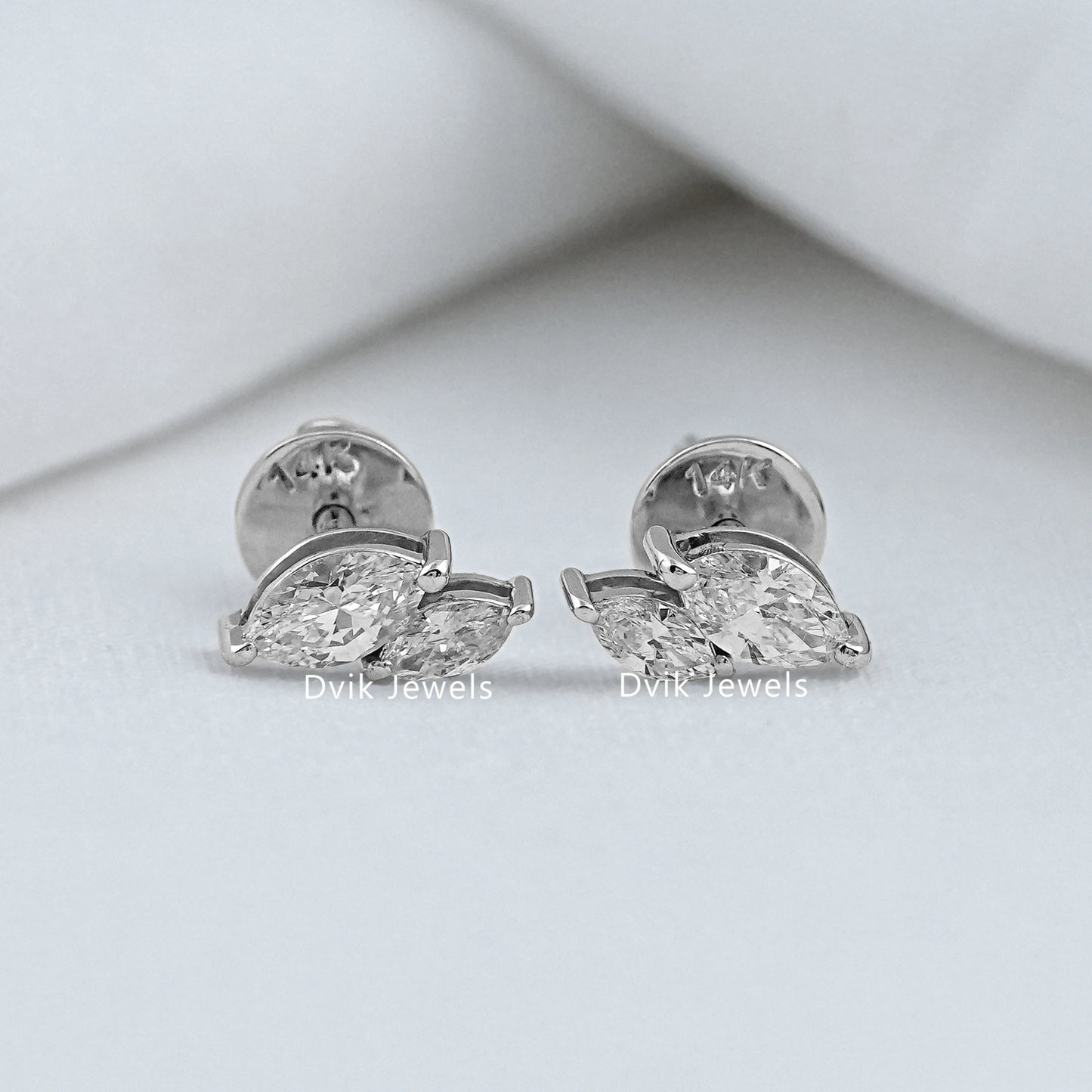 Double Marquise Cut Lab Diamond Stud Earrings Earrings