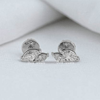 Double Marquise Cut Lab Diamond Stud Earrings Earrings