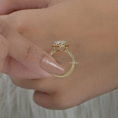Marquise Cut Lab Diamond Halo Engagement Ring Ring